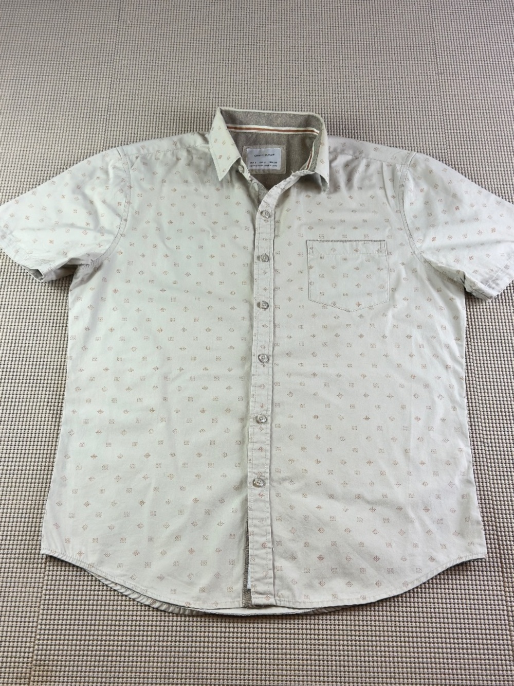 CRAFT & FLOW mens button down shirt short sleeve size small